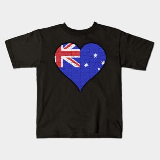 Australian Jigsaw Puzzle Heart Design - Gift for Australian With Australia Roots Kids T-Shirt